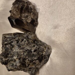 2 Lot Sale  Smoky Quartz and Larvakite Crystal
